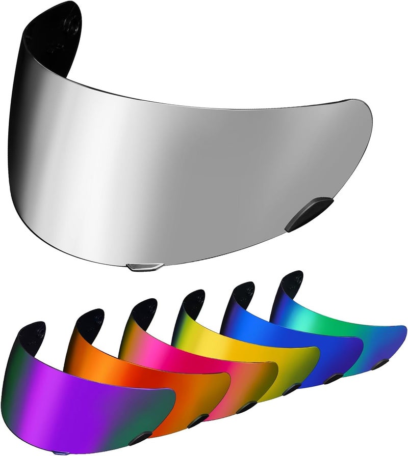 psler Qualifier Visor- Qualifier DLX Helmet Visor Motorcycle Face Shield Accessories Replacement for Bell Qualifier/Star/Vortex/RS-1/Revolver,Silver-Mirror - Image 1